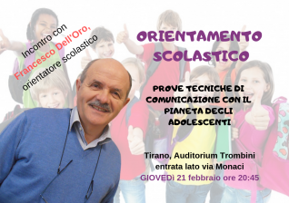 Orientamento scolastico: colloqui con Francesco dell'Oro