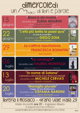 DIMERCOLEDI', una estate in libreria con UN MOSAICO DI LIBRI E DI PAROLE