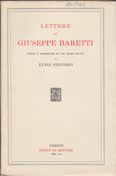 Lettere di Giuseppe Baretti