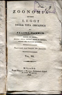 ZOONOMIA OVVERO LEGGI DELLA VITA ORGANICA