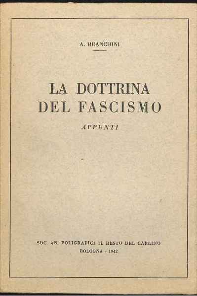 La dottrina del Fascismo. Appunti.