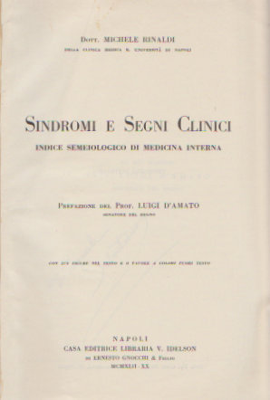 Sindromi e segni clinici. Indice semeiologico di medicina interna