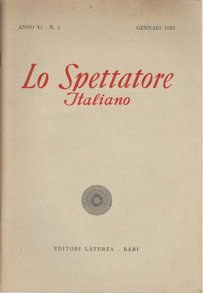 Lo Spettatore italiano, anno VI, n. 1, gennaio 1953